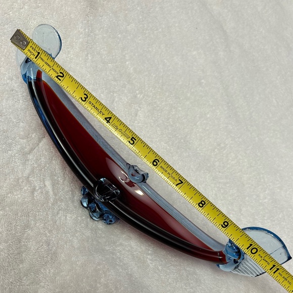 Vintage MURANO GLASS Gondola Red and Blue Glass ASHTRAY - Picture 5 of 6